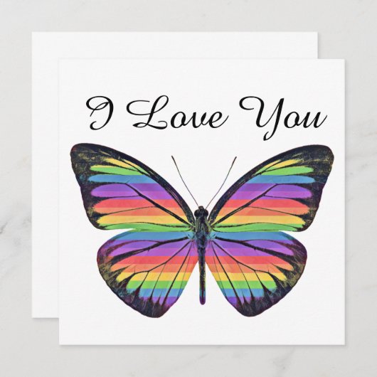 Schmetterling Sie sind lieblich flache Karte (Vorne/Hinten)