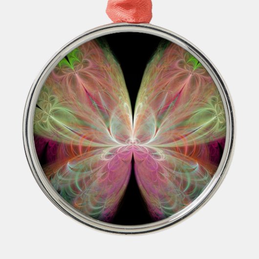 Schmetterling Silbernes Ornament (Vorne)