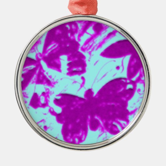 Schmetterling Silbernes Ornament (Vorne)