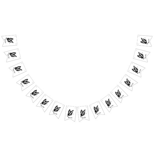 Schmetterling-Silhouette Wimpelkette (Alle)