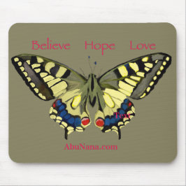 Schmetterling & Simple Glaube, Hoffnung, Liebe Mousepad