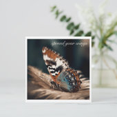 Schmetterling sitzend auf einer weichen Feder (Stehend Vorderseite)