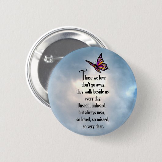 Schmetterling "So Loved" Gedicht Button (Vorne & Hinten)