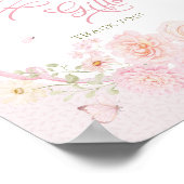 Schmetterling Soft Pink Florale Karten und Geschen Poster (Ecke)