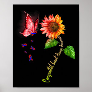 Schmetterling Sonnenblume Angeborenes Herzkrankhei Poster