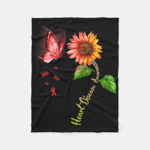 Schmetterling Sonnenblume Herzkrankheit Bewusstsei Fleecedecke