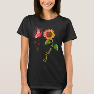 Schmetterling Sonnenblume Herzkrankheit Bewusstsei T-Shirt