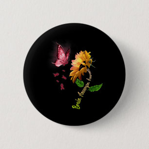 Schmetterling Sonnenblume Hirnaneurysma-Bewusstsei Button