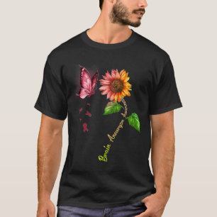 Schmetterling Sonnenblume Hirnaneurysma-Bewusstsei T-Shirt