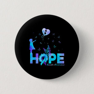 Schmetterling Sonnenblume Suizidpräventionsbewusst Button