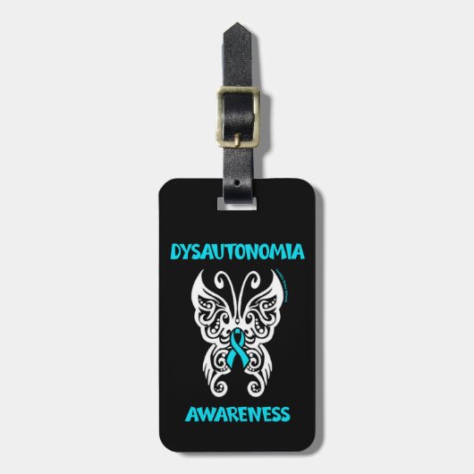 Schmetterling/Stamm...Dysautonomie Gepäckanhänger (Vorderseite vertikal)