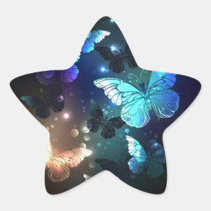 Schmetterling Stern-Aufkleber