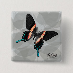Schmetterling - Streifen - Knopf Button