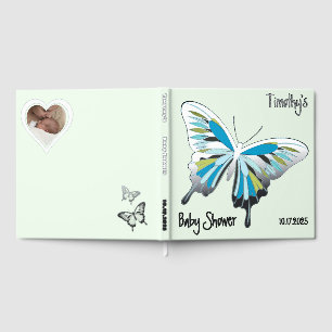 Schmetterling Süße Palette Baby Shower Silberfolie Gästebuch