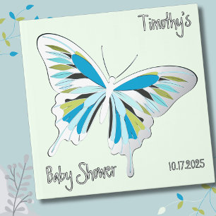 Schmetterling Süße Palette Baby Shower Silberfolie Gästebuch