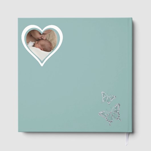 Schmetterling Sweet Palette Baby Dusche Silberfoli Gästebuch (Rückseite)