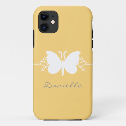 Schmetterling Swirl BT iPhone 5 Fall, gelb Case-Mate iPhone Hülle (Rückseite)