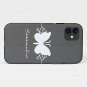 Schmetterling Swirl CM ID iPhone 5 Case, grau Case-Mate iPhone Hülle (Rückseite (Horizontal))