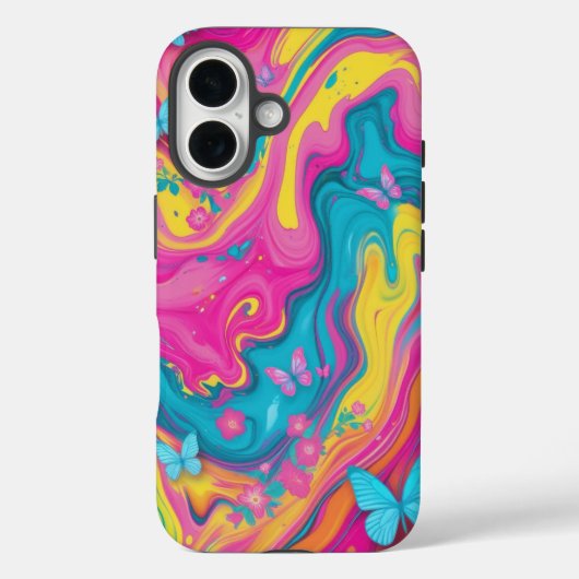 Schmetterling Swirl Tye-Dye-Marmor Handy Case (Rückseite)