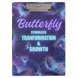 Schmetterling symbolisiert Transformation Wachstum Klemmbrett