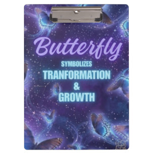 Schmetterling symbolisiert Transformation Wachstum Klemmbrett