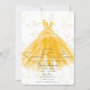 Schmetterling Tanz Orange Creme Kleid Süße 16 Part Einladung