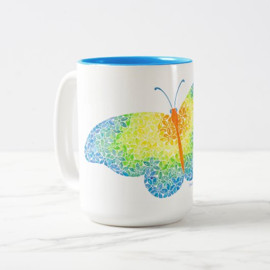 Schmetterling-Tasse Zweifarbige Tasse (Vorderseite Links)