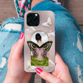 Schmetterling Traum Fantasy Collage mit Monogramm iPhone Hülle