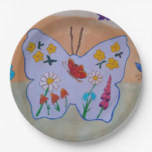 Schmetterling-Träumerei-Papierteller Pappteller