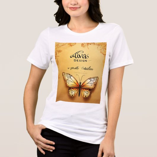 Schmetterling Tri-Blend Shirt (Vorderseite)