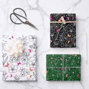 Schmetterling-Trio-Geschenkpapier Geschenkpapier Set