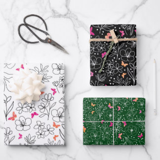Schmetterling-Trio-Geschenkpapier Geschenkpapier Set