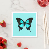 Schmetterling - türkisblau und schwarz serviette (Beispiel)