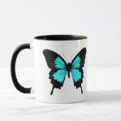 Schmetterling - türkisblau und schwarz tasse (Links)