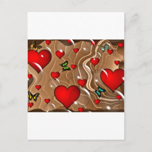 Schmetterling u. Gold Postkarte