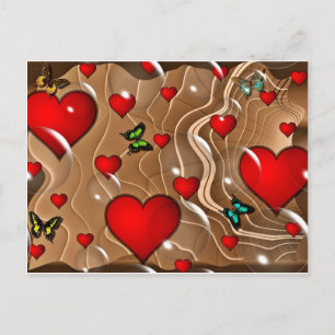 Schmetterling u. Gold Postkarte