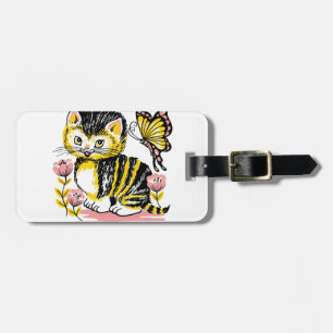 Schmetterling u. Kätzchen Gepäckanhänger