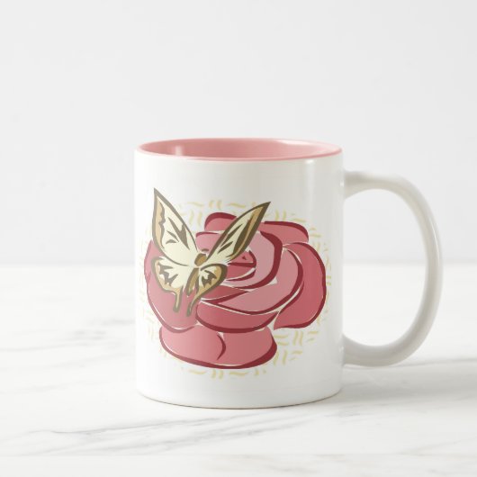 Schmetterling u. Rose - Tasse (Rechts)