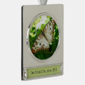 Schmetterling über Jasmine Tropical Nature Fotogra Banner-Ornament Silber (Rechts)