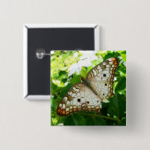 Schmetterling über Jasmine Tropical Nature Fotogra Button (Vorne & Hinten)