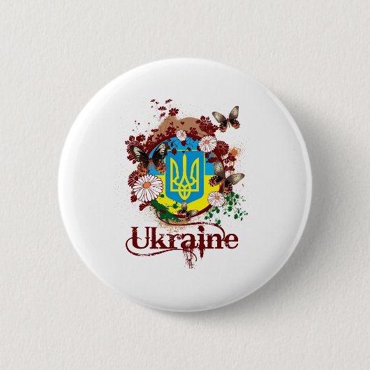 Schmetterling Ukraine Button (Vorderseite)