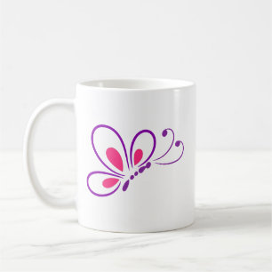 Schmetterling Umriss Illustration   Minimale Linie Kaffeetasse