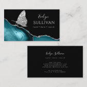 Schmetterling und aquamarine Visitenkarte (Vorne/Hinten)