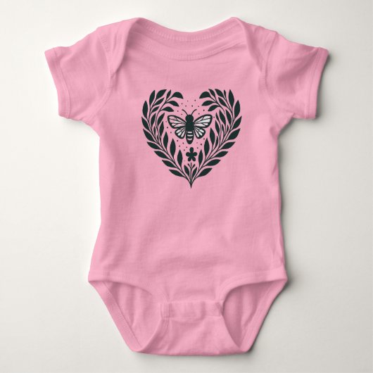 Schmetterling und Äste Baby-T-Shirt Baby Strampler (Vorderseite)
