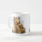 Schmetterling und Bär Cartoon Kaffeetasse (Vorderseite Links)