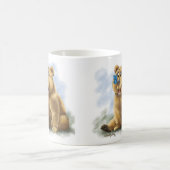 Schmetterling und Bär Cartoon Kaffeetasse (Mittel)