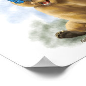 Schmetterling und Bär Cartoon Poster (Ecke)