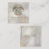 Schmetterling und Baum des Lebens Quadratische Visitenkarte (Vorne/Hinten)