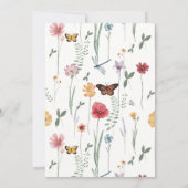Schmetterling und blühende Wildblume zum Geburtsta Einladung (Rückseite)