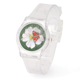 Schmetterling und Blume Armbanduhr